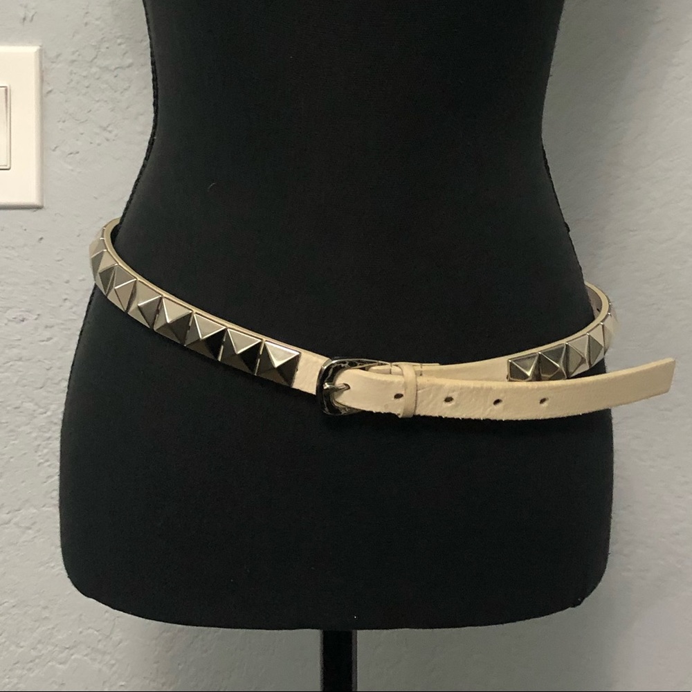 Leather, studded belt